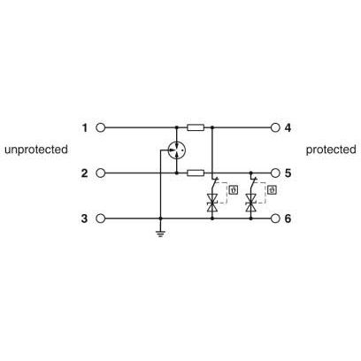 Phoenix Contact - Überspannungsableiter für Informations-/MSR-Technik Überspannungsschutzgerät TTC-6P-2X1-48DC-UT-I