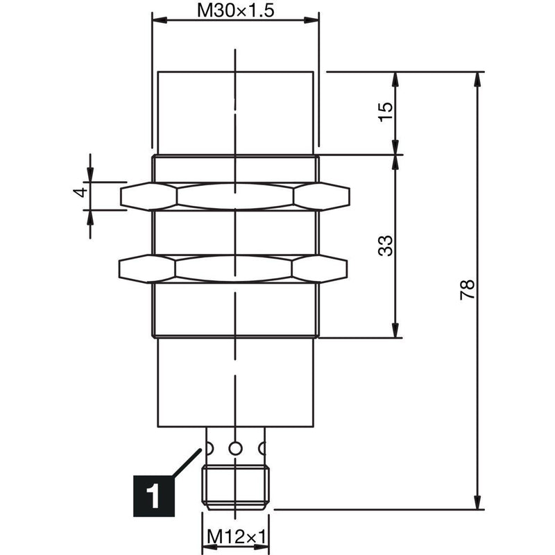 Di-soric - Induktiver Näherungsschalter Induktiver Näherungssensor INS-M30-N15PS-B3 15mm, nicht bündig