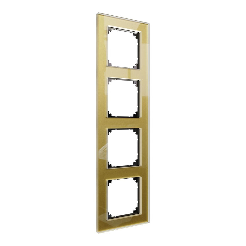 Merten - Abdeckrahmen Echtglasrahmen 4-fach MEG4040-2341 gold, M-Plan