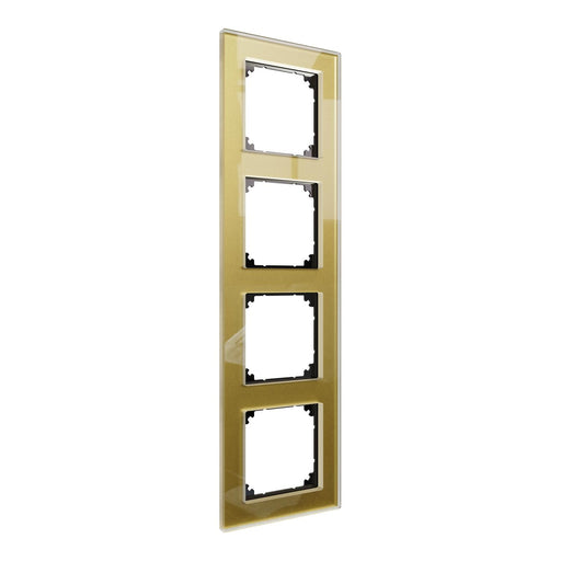 Merten - Abdeckrahmen Echtglasrahmen 4-fach MEG4040-2341 gold, M-Plan