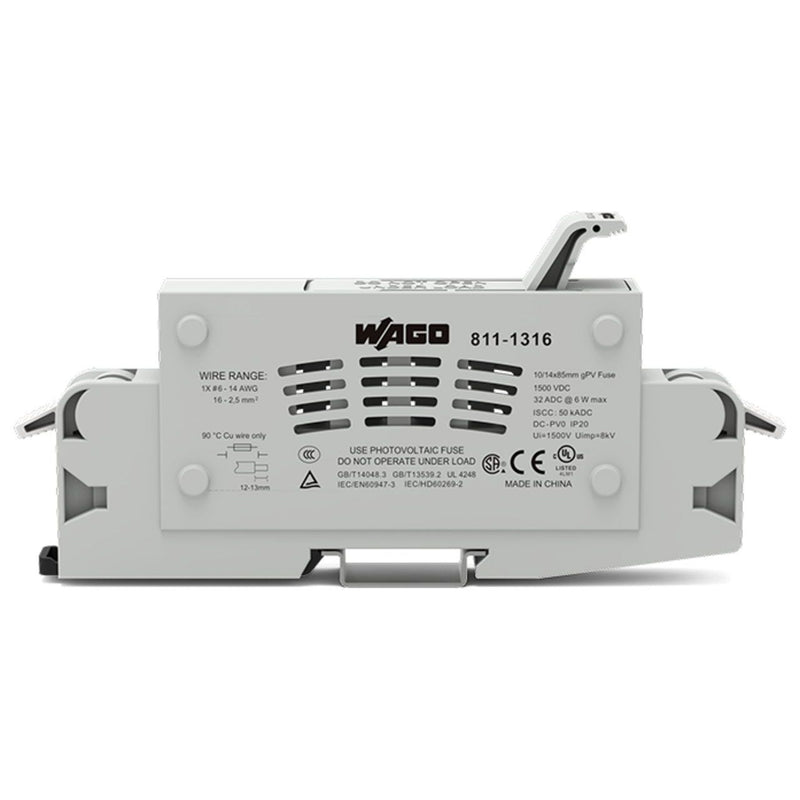 WAGO - Halter für zylindrische Sicherung 2-Leiter-Sicherungshalter 811-1316 lgr − 12 Stück