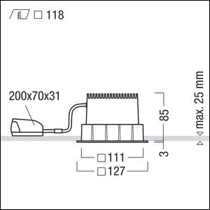 Zumtobel Group - Decken-/Wandleuchte LED-Decken-Einbauleuchte 2LIGHT-M #62908759 930