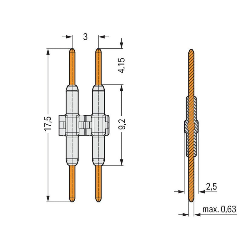 WAGO - Zubehör/Ersatzteile für Klemmen Verbindungselement 2059-901/018-000 Maß 3mm,1-polig,ws − 1500 Stück