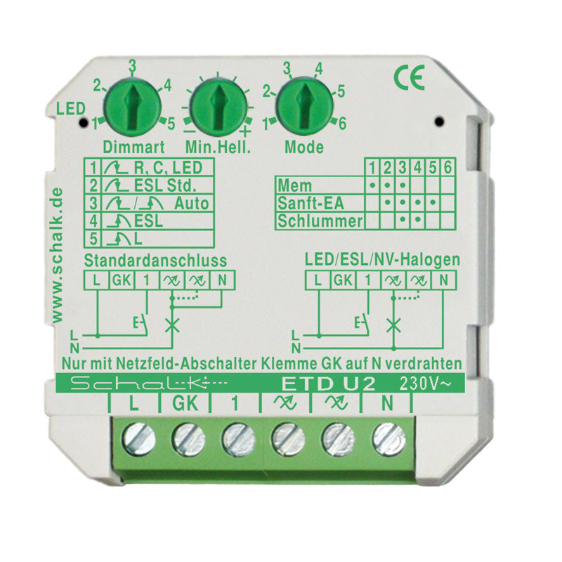Schalk - Dimmer Universal-Tastdimmer UP ETD U2 230VAC 0-500VA − 1 Stück