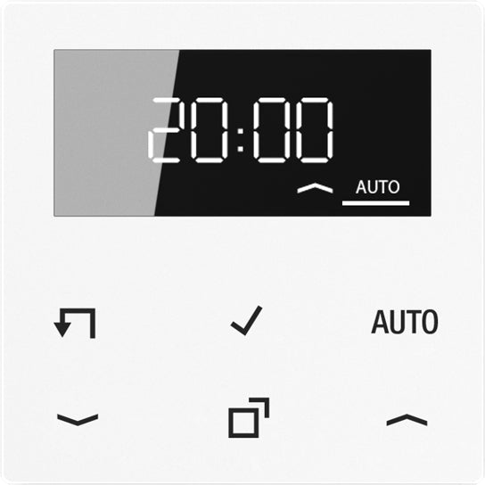 Jung - Zeitschalter für Installationsschalterprogramme Timer Standard, Display A 1750 D WW Echtglasfront − 1 Stück