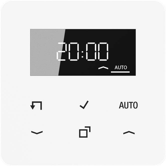 Jung - Zeitschalter für Installationsschalterprogramme Timer Standard, Display CD 1750 D WW Echtglasfront − 1 Stück