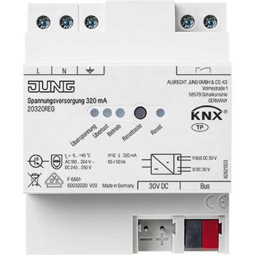Jung - Bussystem-Spannungsversorgung Spannungsversorgung 20320 REG 320mA, KNX − 1 Stück