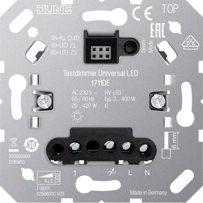 Jung - Dimmer LED-Tastdimmer 1711 DE Universal