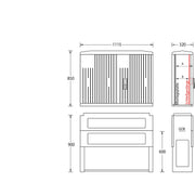 uesa - Gehäuse/Schaltschrank (leer) Normschrank IP44 A120-M-850 850x1115x320mm