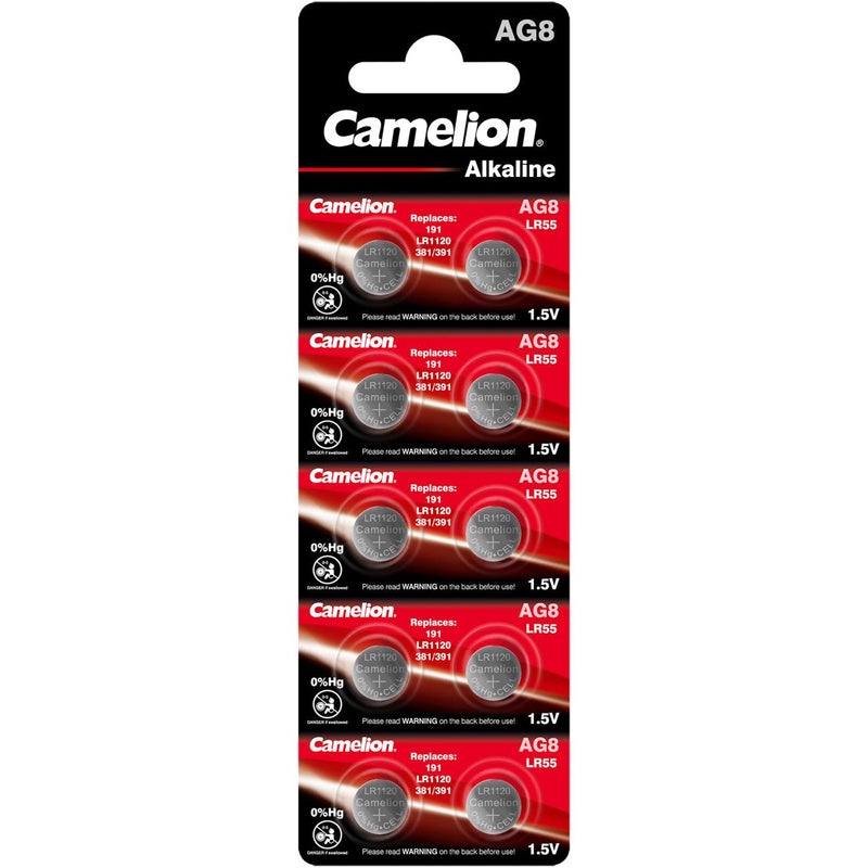 Hückmann - Batterie Knopfzelle 1,5V AG8 141222(VE 10) 10er Streif Camelion