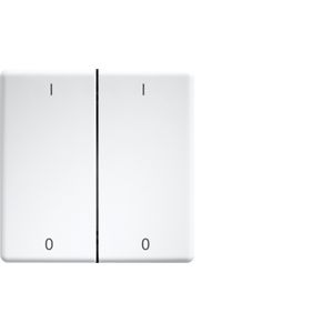 Eltako - Abdeckung/Bedienelement für Installationsschalterprogramme Doppelwippe lasergraviert DW-FT55-rw+IO f.55x55mm rws I/O