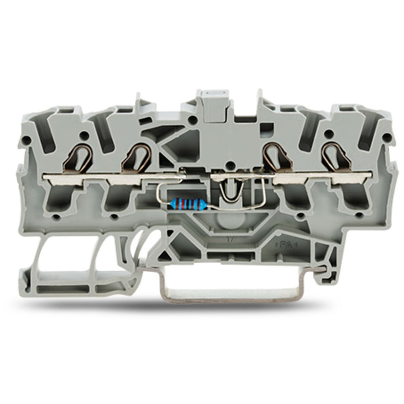 WAGO - Bauelement-Reihenklemme Bauelementklemme,4 Leiter 2002-1411/1000-865 Widerstand 390R,grau − 100 Stück