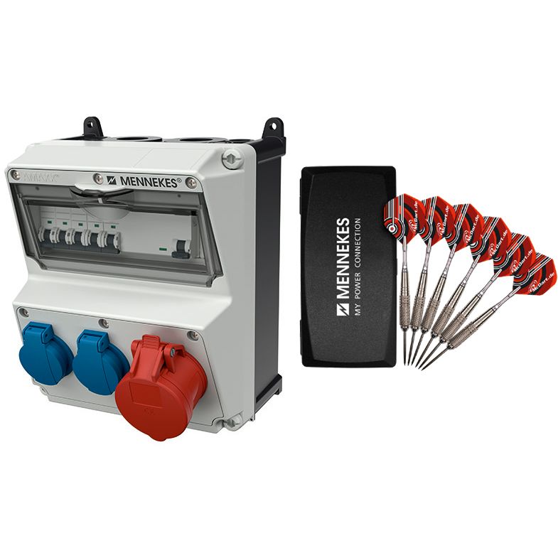 Mennekes - CEE-Steckdosen-Kombination (IEC 60309) Aktionspaket 12155 AMAXX + Dartpfeile