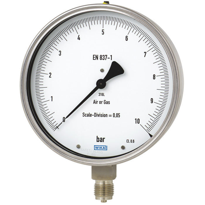 Wika Wiegand - Rohrfedermanometer Feinmessmano 332.30.160 VA 13468210 4barCl06G1/2Bunt