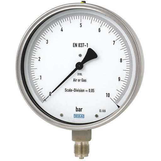 Wika Wiegand - Rohrfedermanometer Feinmessmano 332.30.160 VA 13468368 600barCl06G1/2Bunt