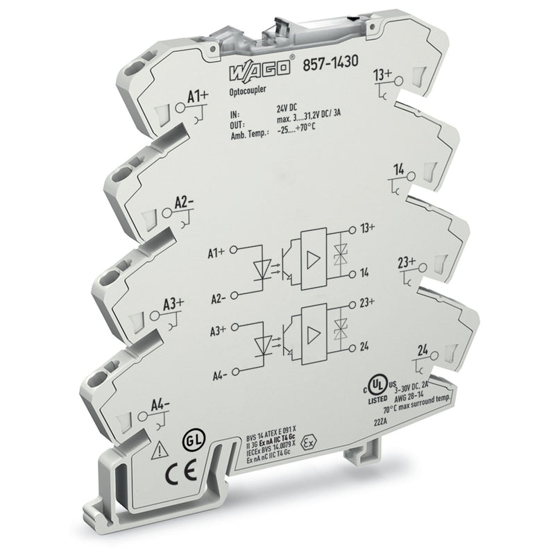 WAGO - Optokoppler Optokopplermodul 857-1430 DC 24 V,lichtgrau