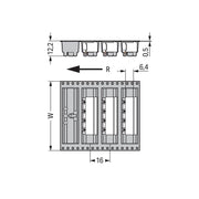 WAGO GmbH & Co. KG - Leiterplattensteckverbinder THR-Stiftleiste Lötstift 231-83#4050821043133 1,0x1,0,abgew.,sw − 170 Stück