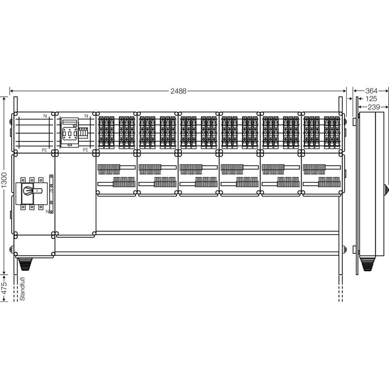 Hensel - Verteilerschrank für Energieversorgung Ladeverteiler Mi EV 11kW 36001 f.36 Ladep. a 11kW