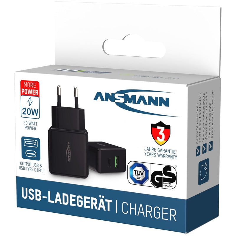 Hückmann - Universal-Ladegerät Netzladegerät 100V-240V Home Charger HC218PD USB,USB-C max 3000mA
