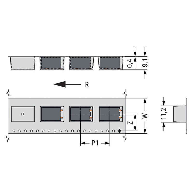 WAGO - Leiterplattenklemme SMD-Leiterplattenklemme 20863202700000900000 Drücker,1,5mm²,sw − 4635 Stück