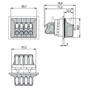 WAGO - Durchführungsklemme Hebel 828-334 Blechdicke 3 mm,grau − 15 Stück