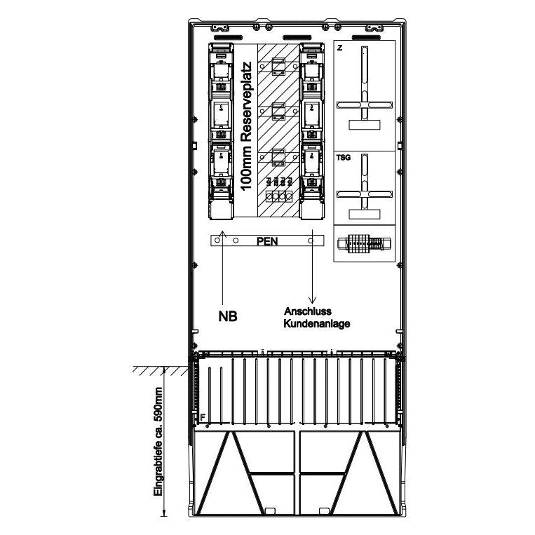 GSAB Elektrotechnik - Zähler-Komplettschrank Wandlermessung 49.W400.88S Mainova 400A