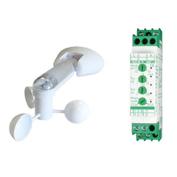 Kaiser Nienhaus - Sensor für Jalousie/Zeitschaltuhren Grenzwertschalter Wind 336100 für DIN-Hutschiene