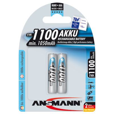 Hückmann - Akku 1,2V Micro AAA 125845(VE 2) 1050mAh Bli2 Ansmann