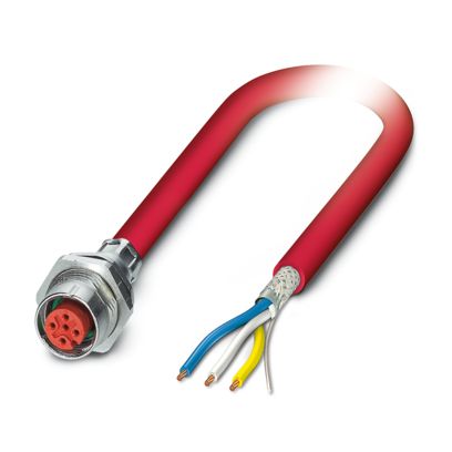 Phoenix Contact - Rundsteckverbinder, Einbau (mit Leitung) Gerätesteckverbinder SACCBP-M12FS#1240073 Hinterwand