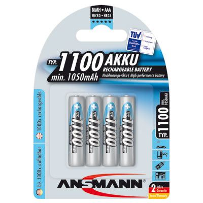 Hückmann - Akku 1,2V Micro AAA 125847(VE 4) 1050mAh Bli4 Ansmann