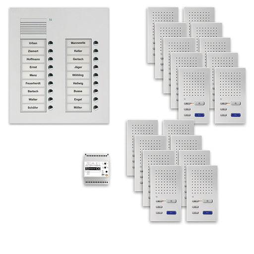 TCS Tür Control - Türsprech-Set Audio Außenstation Pack 18 PPUF18/2-EN/02 PUK 2reihig18Tast.UP