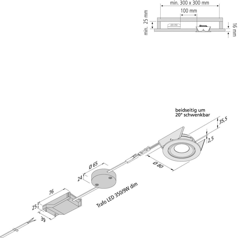 Hera - Downlight/Strahler/Flutlicht LED-Einbauleuchte 20203010201