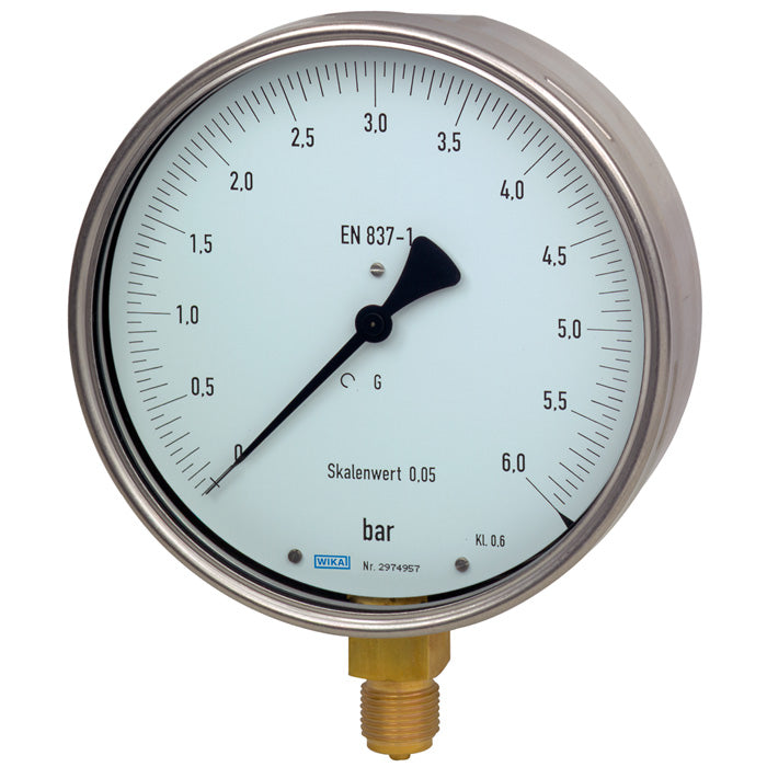 Wika Wiegand - Rohrfedermanometer Feinmessmano 312.20.160 VA 9052380 25barCl06G1/2Bunt