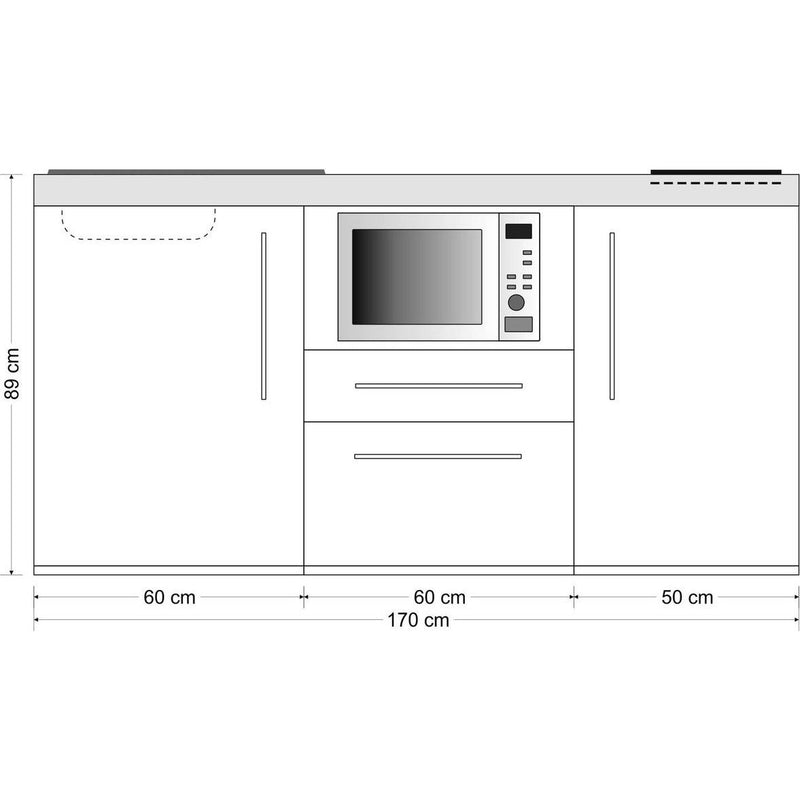 Stengel - Mini-Küche Miniküche Premiumline MPMMM170KSMWIKFreBlS Mokka metallic