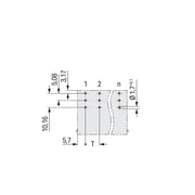 WAGO - Leiterplattensteckverbinder THT-Stiftleiste Lötstift 832-3622 1,2x1,2,abgew.,lgr − 60 Stück