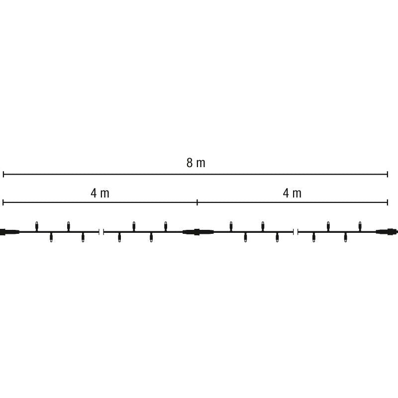 Scharnberger+Hasenbein - Festbeleuchtung LED-String-Lite 160 2x4m 58569 220-240V ws LED:rot