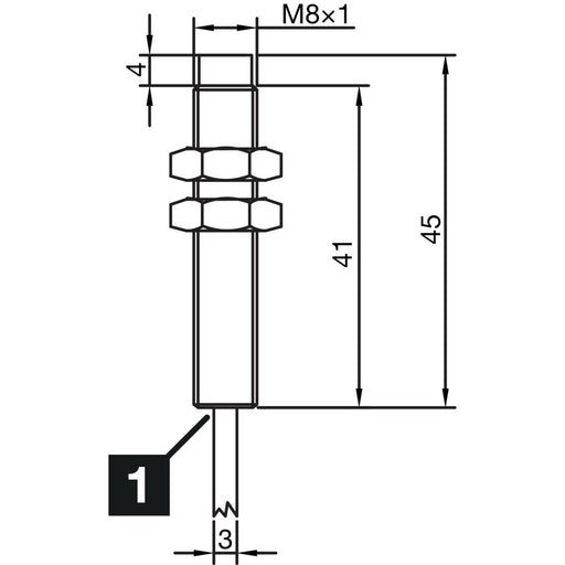 Di-soric - Induktiver Näherungsschalter Induktiver Näherungssensor INS-M08-N04PO-2C 4mm, nicht bündig