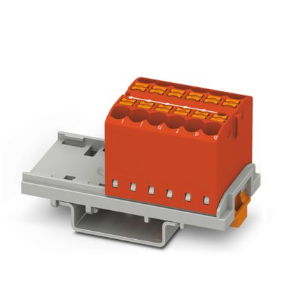 Phoenix Contact - Durchgangs-Reihenklemme Verteilerblock PTFIX 12X2,5-NS35 RD − 8 Stück