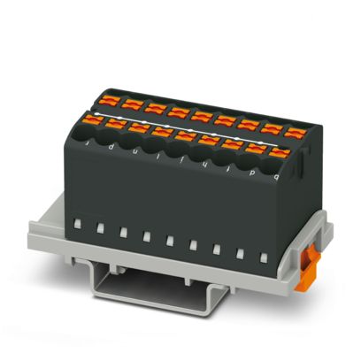 Phoenix Contact - Durchgangs-Reihenklemme Verteilerblock PTFIX 18X2,5-NS35 BK − 8 Stück