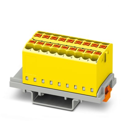 Phoenix Contact - Durchgangs-Reihenklemme Verteilerblock PTFIX 18X2,5-NS35 YE − 8 Stück