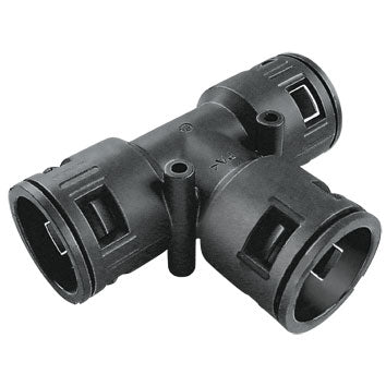 Flexa - Verbinder für Wellschläuche Schnellverschraubung RQT-PA AD3x42,5sw T-Verteiler sw − 10 Stück