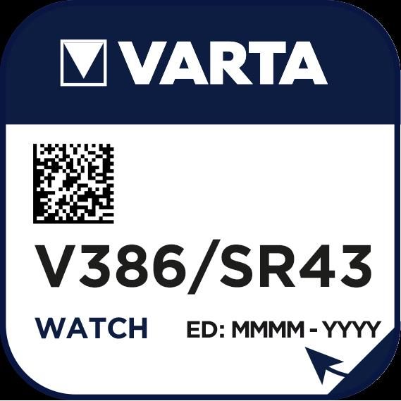 Varta Cons.Varta - Batterie Uhren-Batterie V 386 Stk.1 1,55V/115mAh/Silber