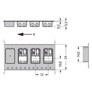 WAGO - Ein- und mehrpolige Klemmenleiste SMD-Leiterplattenklemme 2060-452/998-404 Drücker,0,75mm²,weiß − 9000 Stück
