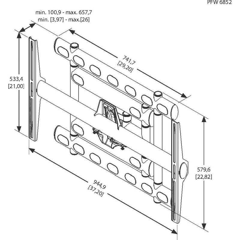 Vogels - Halterung für Audio-/Videosysteme XL-Display Wandhalterung PFW6852 sw dreh-/neigbar,136kg