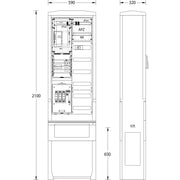uesa - Zähler-Komplettschrank Zähleranschlußsäule ZAS-S1-1VF S.Hamburg 2100x590x320mm