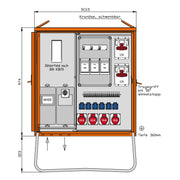Walther Werke - Baustromverteiler Anschlussverteilerschrank WAV0241BR1 69kVA m.Zählerplatz
