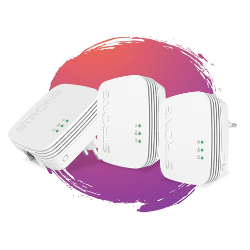 Strong - Netzwerkadapter Powerline Kit mit 3 POWERL600TRIMINI 600 Mini- Adapter