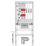GSAB Elektrotechnik - Anschlussschrank Festplatzverteiler 1S10Sy3216S HxBxT:1000x805x320