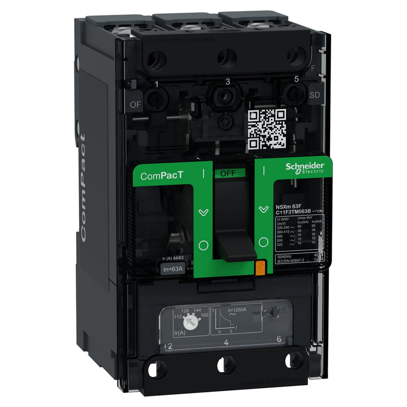 Schneider Electric - Leistungsschalter für Trafo-, Generator- und Anlagenschutz Kompaktleistungsschalter C11F3TM063B ComPacT NSXm 63 A