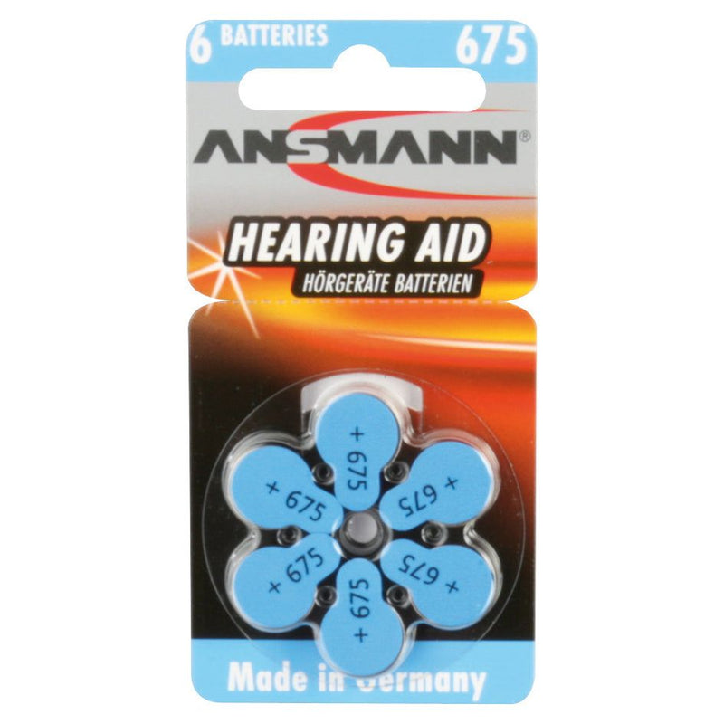 Hückmann - Batterie Hörgerätebatterie 1,4V HearingAid 675(VE 6) 675/PR44 Bli6Ansmann